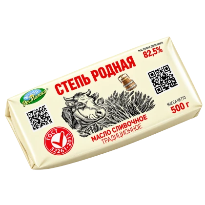 Масло сливочное Степь Родная Традиционное 82,5%