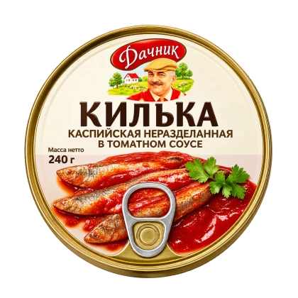 Килька каспийская Дачник неразделанная в томатном соусе