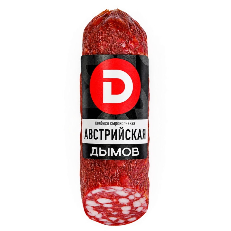 Колбаса Дымов Австрийская классика сырокопченая срез