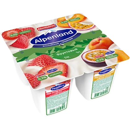 Йогуртный продукт Alpenland Клубника / Персик-маракуйя 0,3%