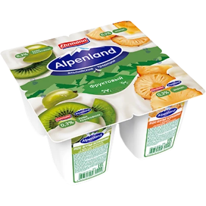 Йогуртный продукт Alpenland Киви-крыжовник / Ананас 0,3%