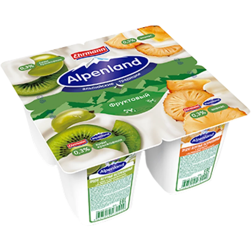 Йогуртный продукт Alpenland Киви-крыжовник / Ананас 0,3%