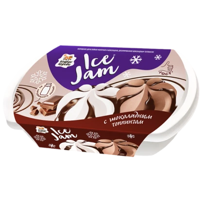 Мороженое ICEJAM двухслойное с шоколадным топпингом