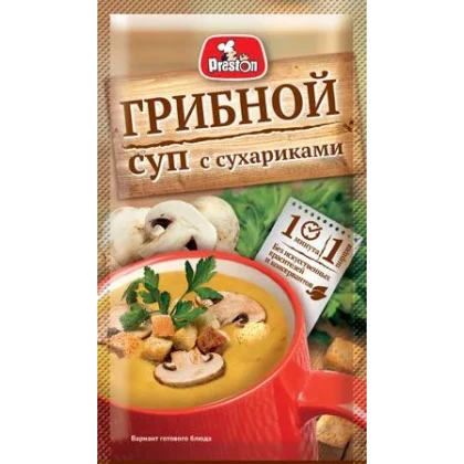 Суп-пюре грибной с сухариками Preston