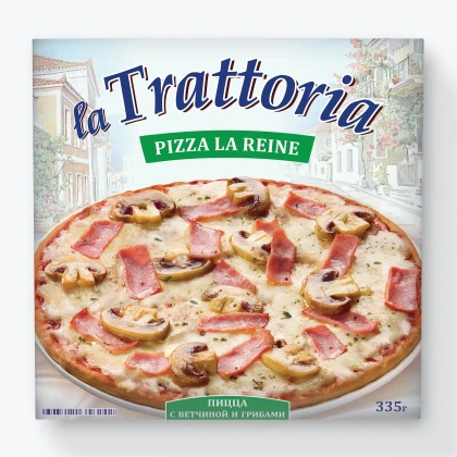 Пицца La Trattoria с ветчиной и грибами