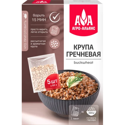 Крупа гречневая Агро-Альянс в варочных пакетах