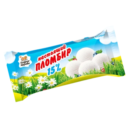 Мороженое Бодрая корова Настоящий пломбир 15%