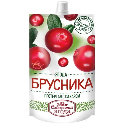 Брусника Сибирская Ягода протертая с сахаром