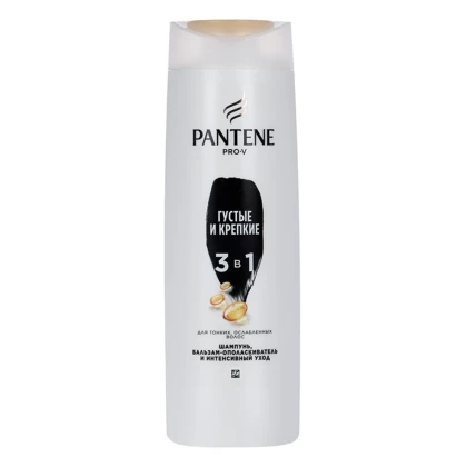 Шампунь, бальзам-ополаскиватель и интенсивный уход Pantene Pro-V 3 в 1 Густые и крепкие