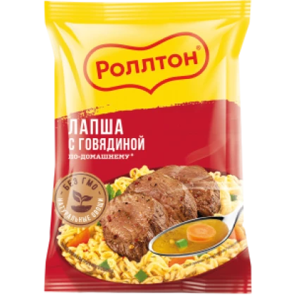 Лапша яичная Роллтон с говядиной по-домашнему