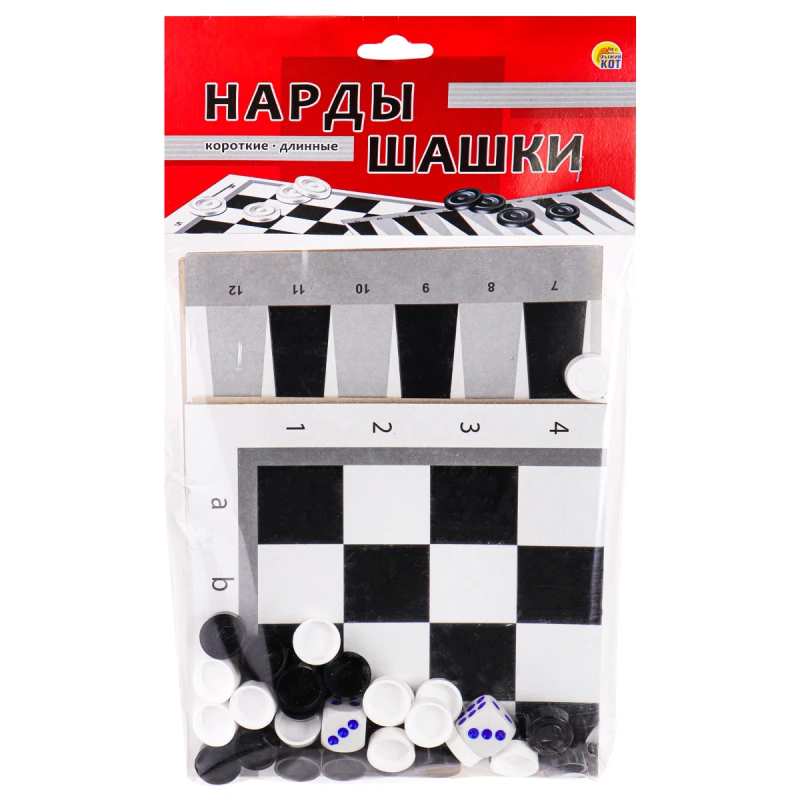 Настольная игра Нарды и шашки с 2 полями, арт. ИН-0162
