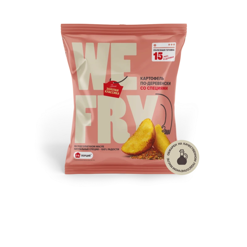 Картофель по-деревенски со специями WE FRY, замороженный, предобжаренный