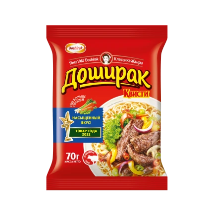 Лапша быстрого приготовления Доширак Квисти со вкусом говядины