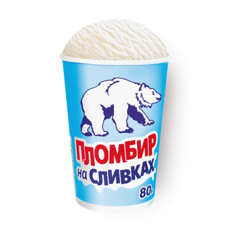 Мороженое Пломбир на сливках ванильный 12%