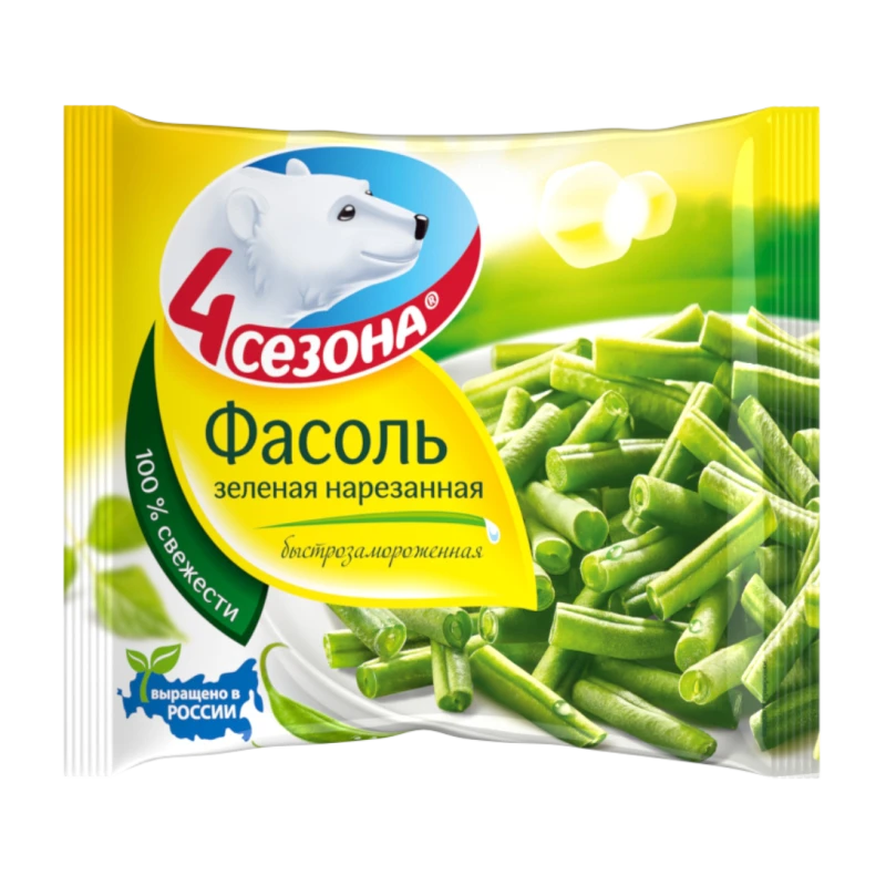 Фасоль зеленая стручковая нарезанная быстрозамороженная 4 Сезона