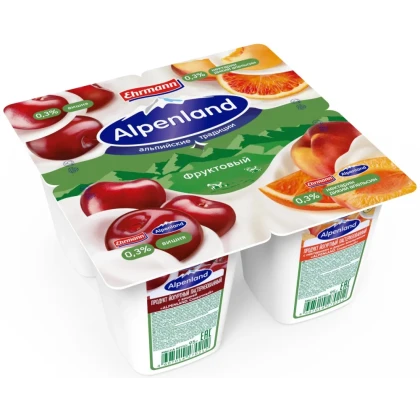 Йогуртовый продукт Alpenland Вишня / Нектарин-дикий апельсин 0,3%