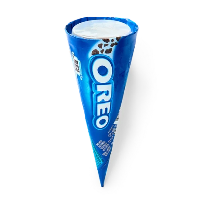 Мороженое Oreo сливочное с дробленым печеньем в вафельном рожке
