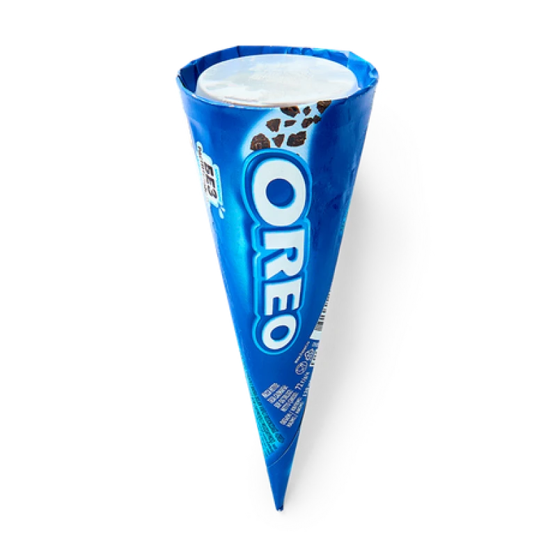 Мороженое Oreo сливочное с дробленым печеньем в вафельном рожке