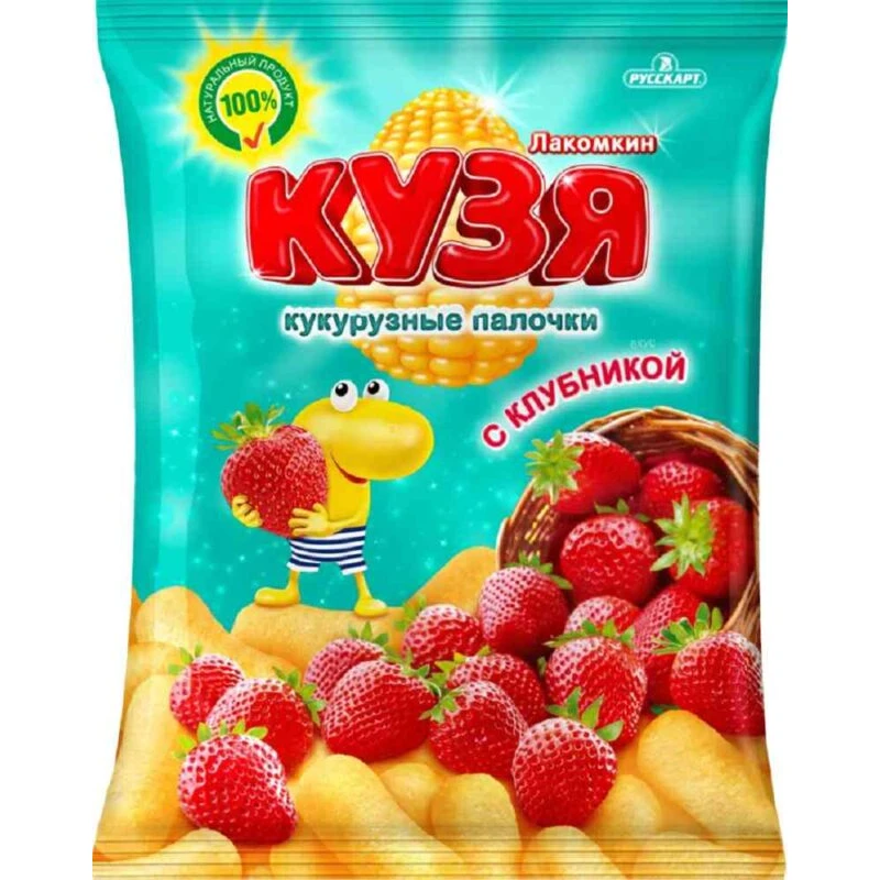 Кукурузные палочки «Кузя Лакомкин» со вкусом клубники
