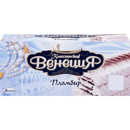 Мороженое Классическая Венеция пломбир ванильный с прослойками шоколадной глазури 12%