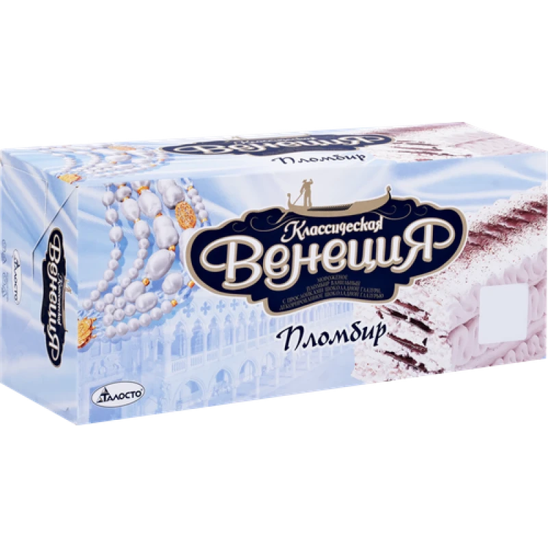 Мороженое Классическая Венеция пломбир ванильный с прослойками шоколадной глазури 12%