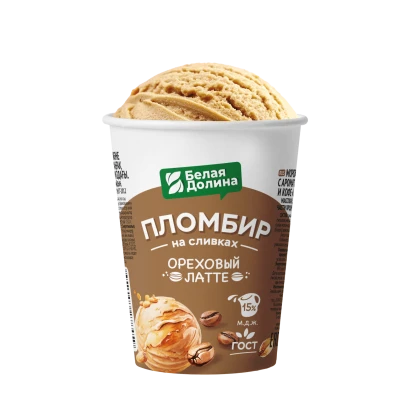 Мороженое Пломбир на сливках Ореховый латте 15%