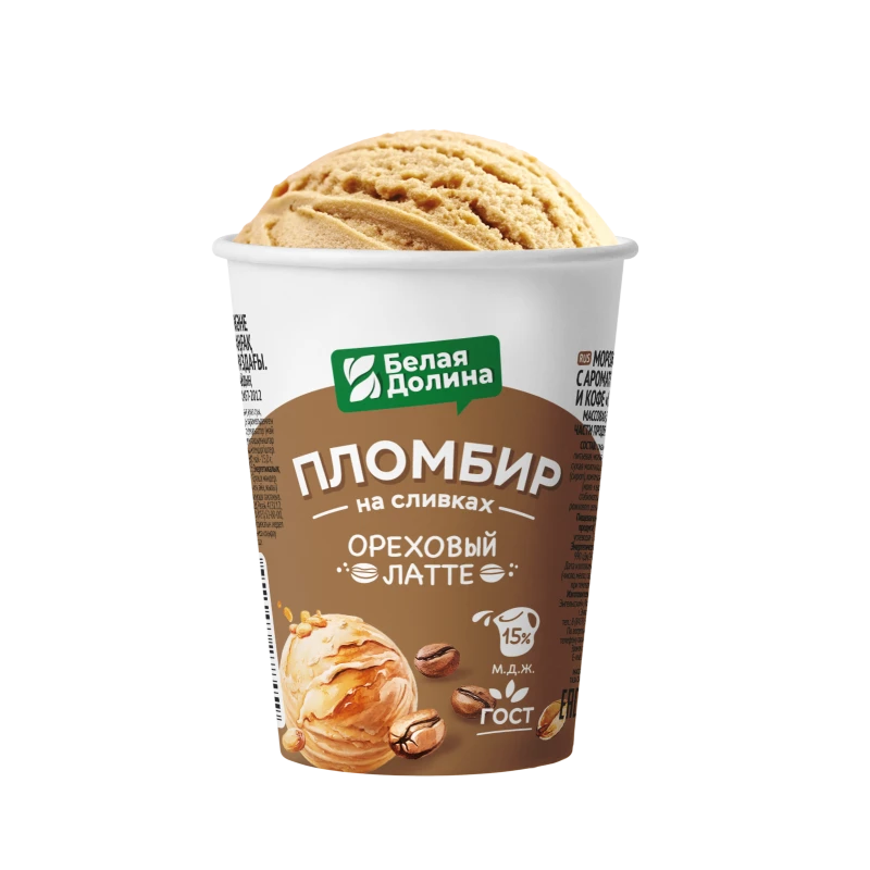 Мороженое Пломбир на сливках Ореховый латте 15%