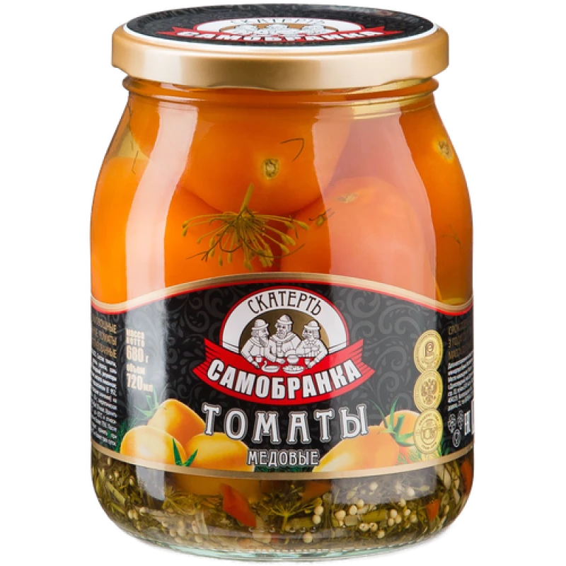 Томаты Скатерть-Самобранка желтые маринованные