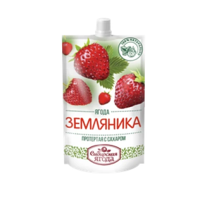 Земляника протертая с сахаром Сибирская Ягода