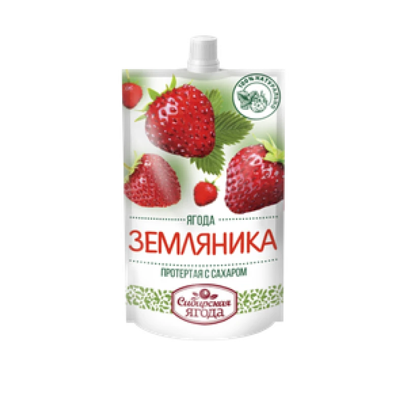 Земляника протертая с сахаром Сибирская Ягода