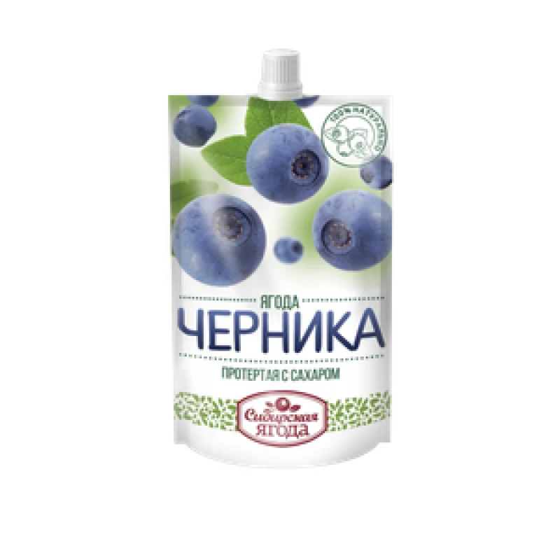 Черника протертая с сахаром Сибирская Ягода