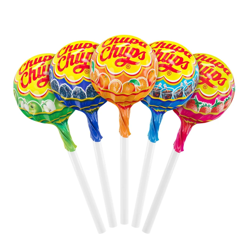 Карамель Chupa Chups фруктовая с соком и колой в ассортименте