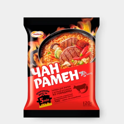 Лапша Доширак Чан Рамен с острой говядиной