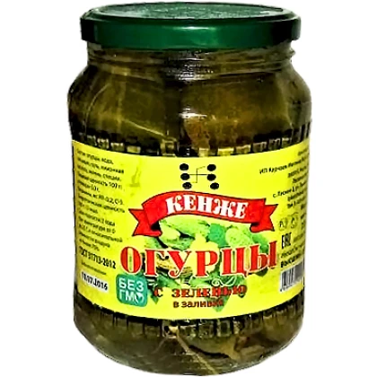 Огурцы Кенже с зеленью в заливке