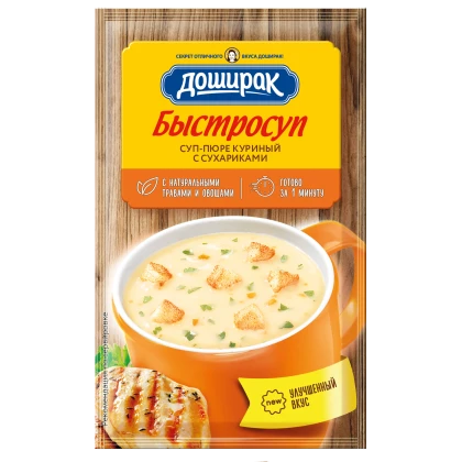 Суп-пюре Доширак Быстросуп куриный с сухариками