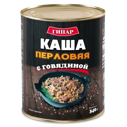 Каша «Богатырская» перловая с говядиной Гипар